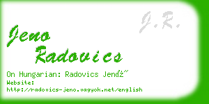 jeno radovics business card